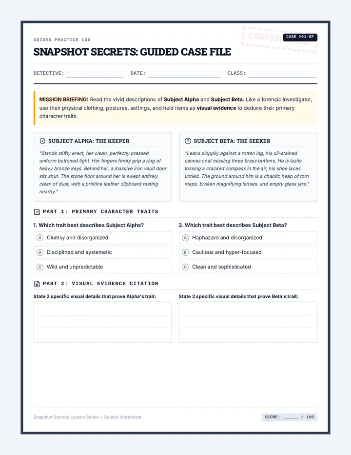 Character Detective Worksheet