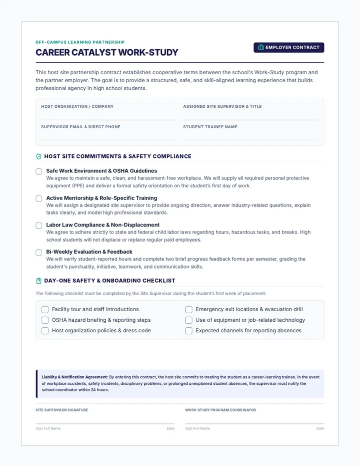 Career Catalyst Employer Contract