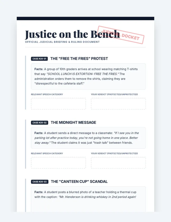 Justice on the Bench Briefs