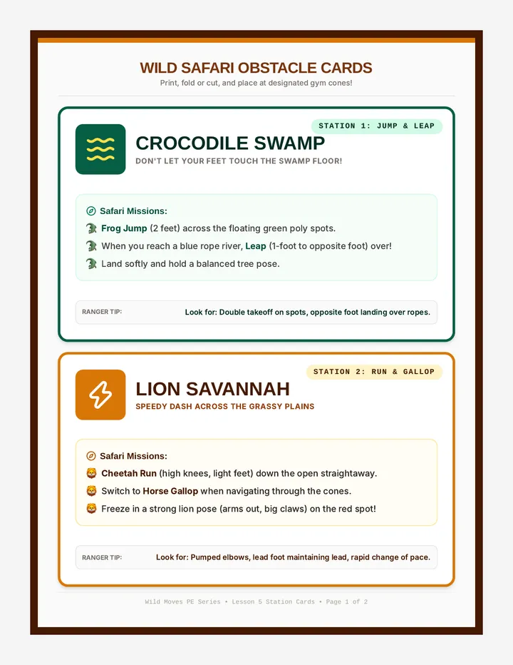 Wild Wilderness Station Cards
