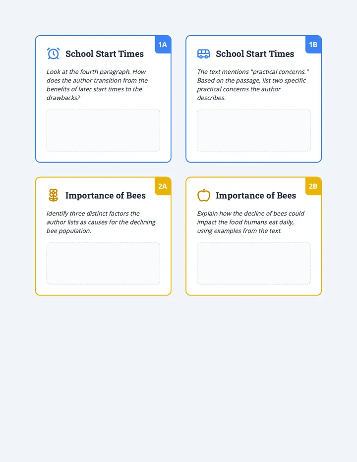 Reading Relay Task Cards