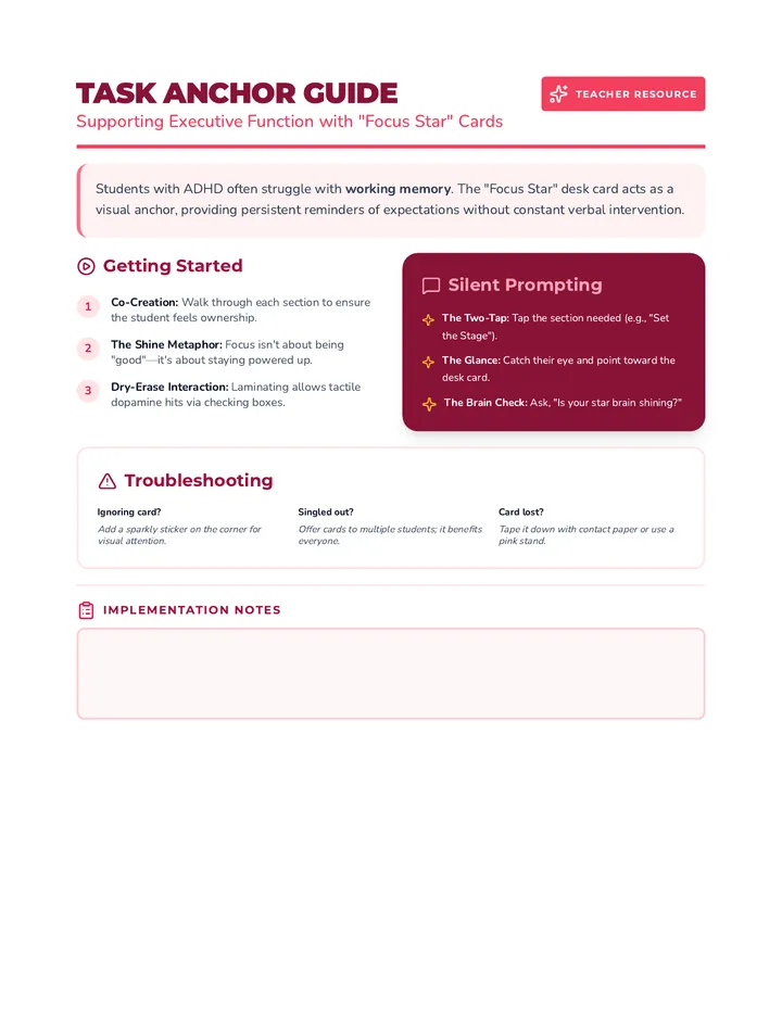 Task Anchor Teacher Guide