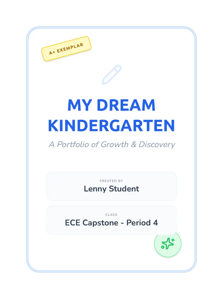 Kindergarten Portfolio Exemplar
