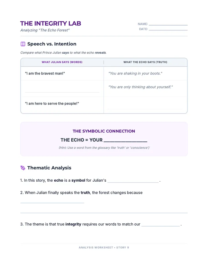 Echo Forest Analysis Worksheet