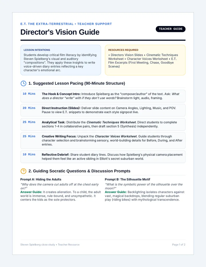 Directors Vision Teacher Guide