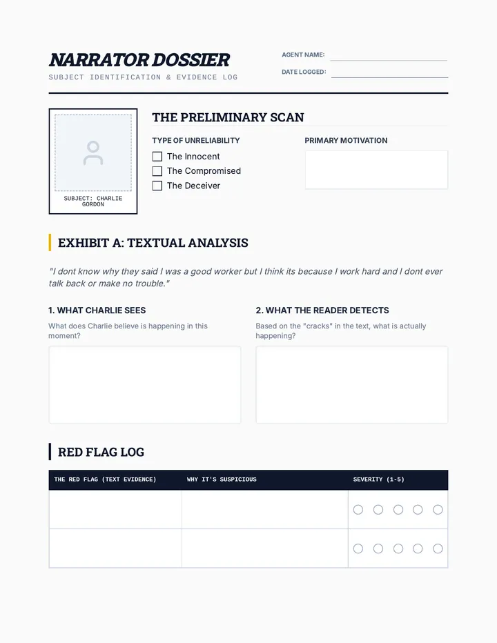 Narrator Dossier Worksheet