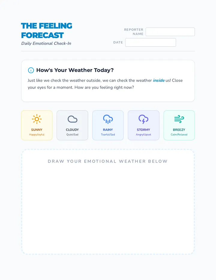 Hows Your Weather Today Warm Up Worksheet