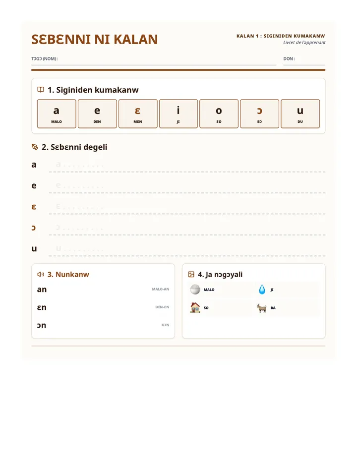 Voyelles Livret Apprenant