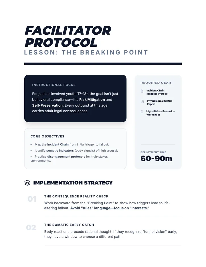 Breaking Point Facilitator Guide Teacher Resource