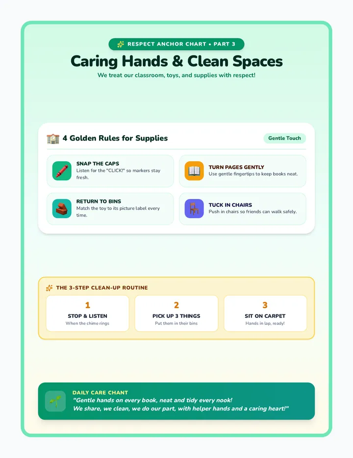 Classroom Care Rules Anchor Chart