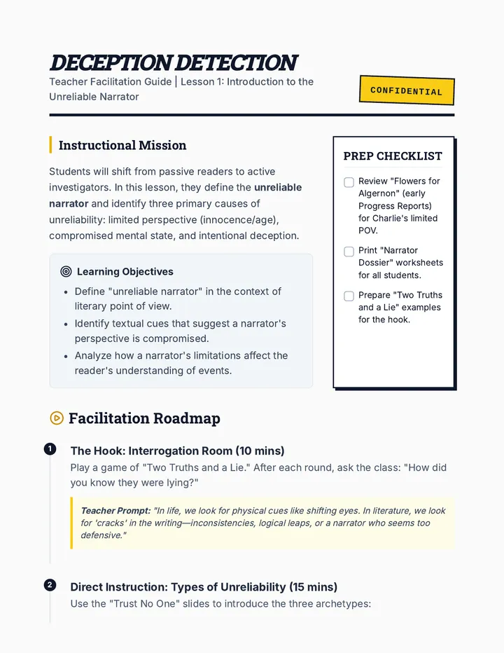 Deception Detection Teacher Guide