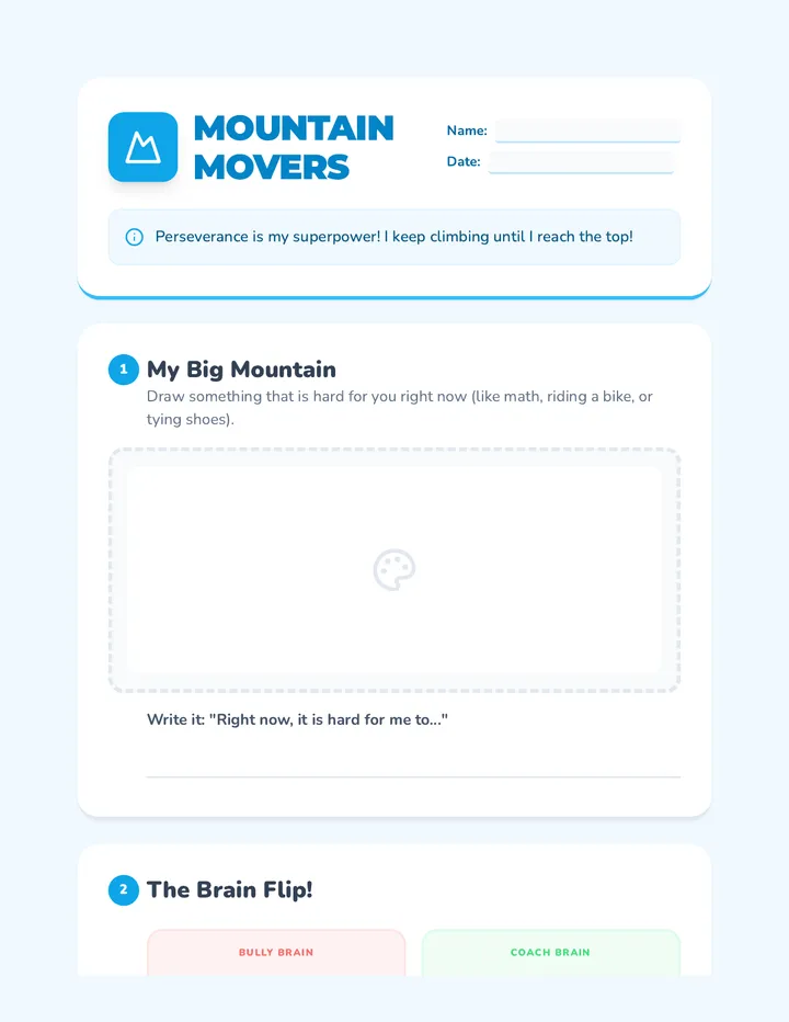 Mountain Movers Worksheet