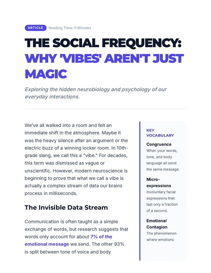 The Social Frequency Reading