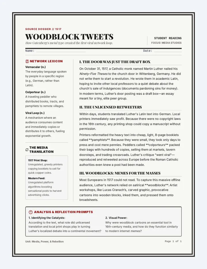Woodblock Tweets Reading