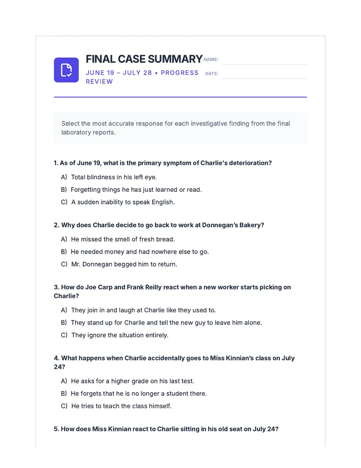 Final Case Summary Quiz