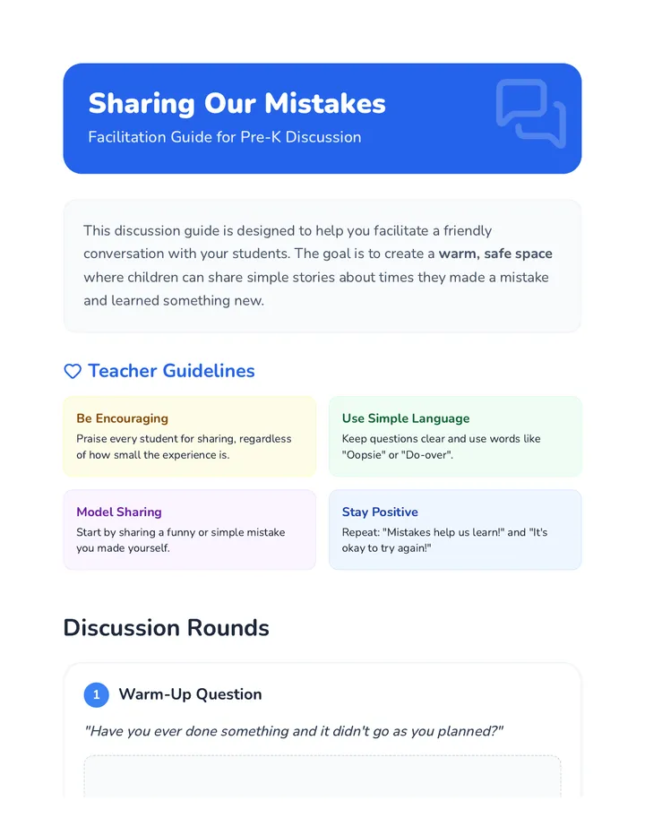 Sharing Our Mistakes Discussion Guide