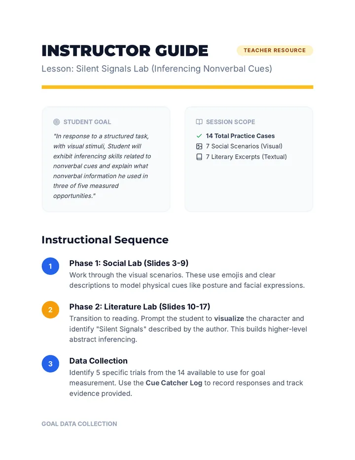 Silent Signals Teacher Guide