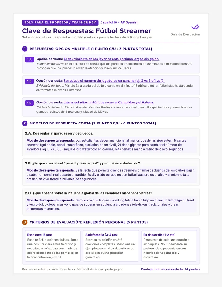 Futbol Respuestas Guia