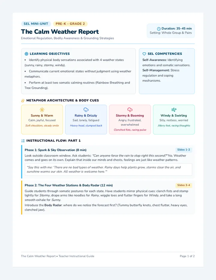 Calm Weather Lesson Plan