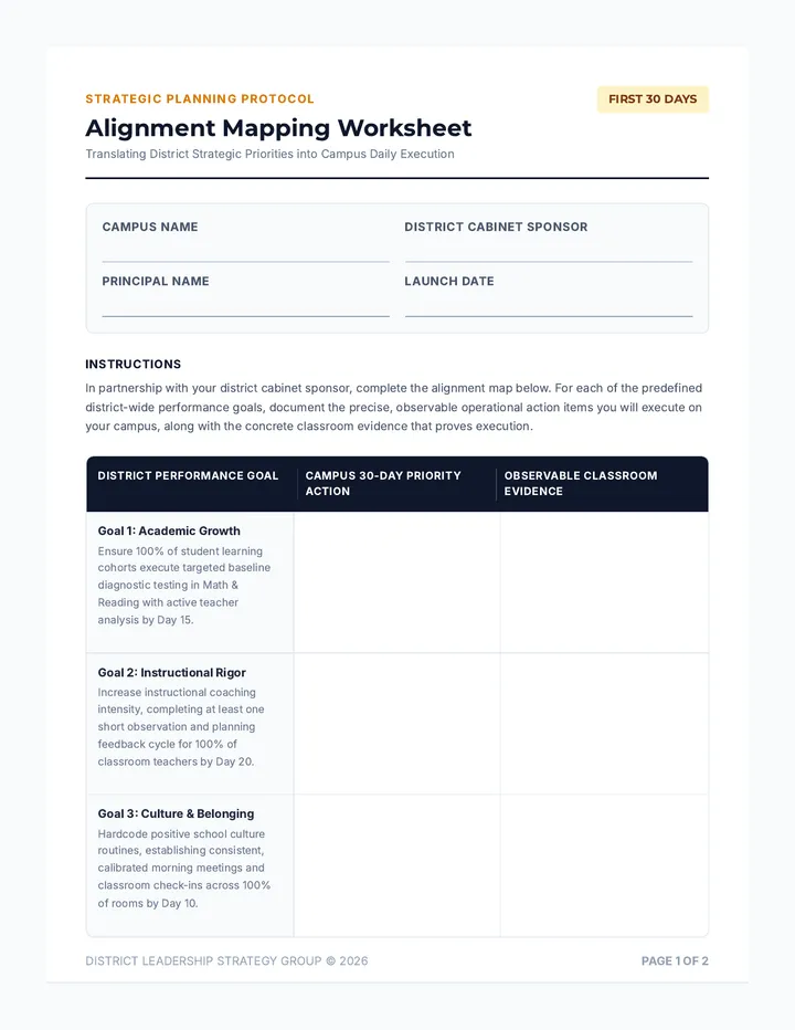 Alignment Mapping Activity Worksheet
