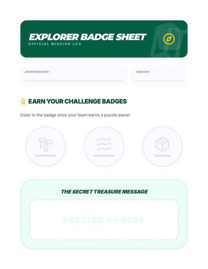 Explorer Badge Sheet