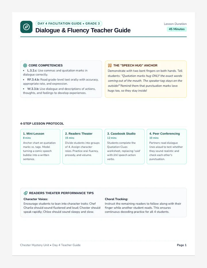 Dialogue Detectives Teacher Guide
