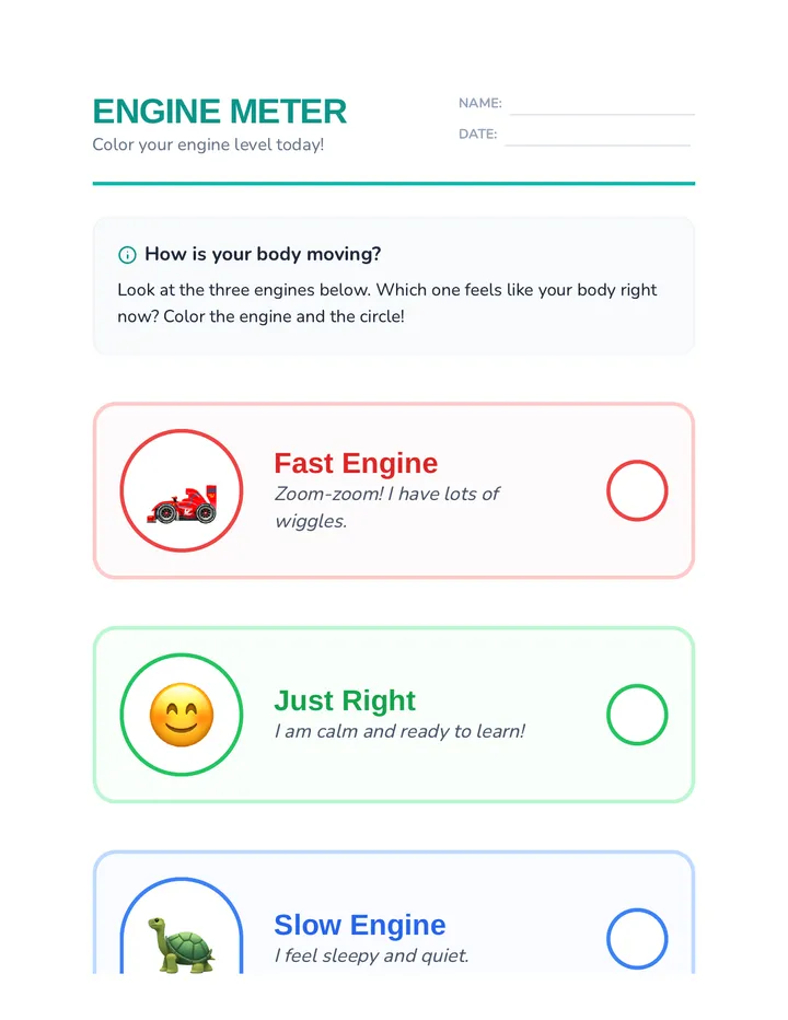 Engine Meter Worksheet