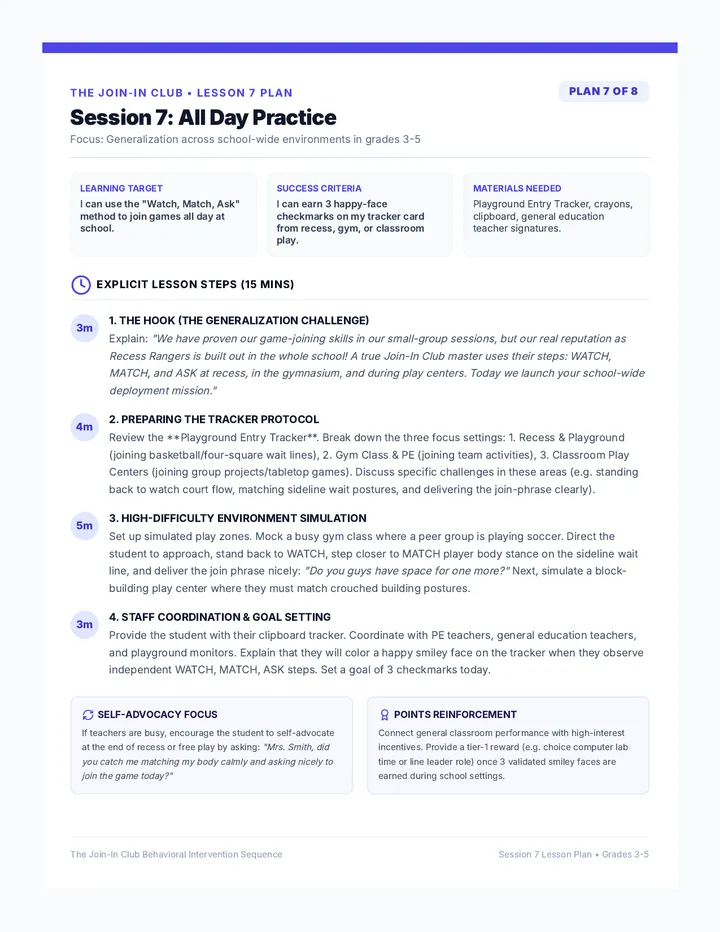 All Day Practice Lesson Plan