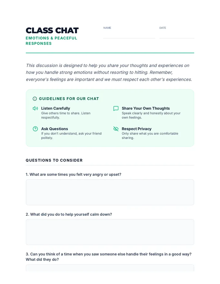Class Chat on Emotions Discussion Guide