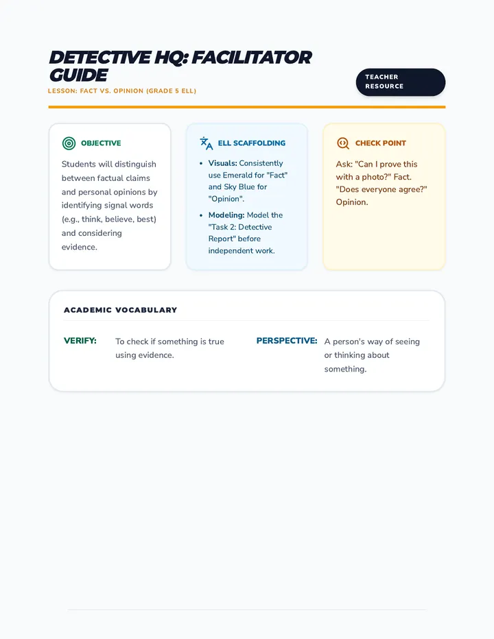 Fact Finder Teacher Guide
