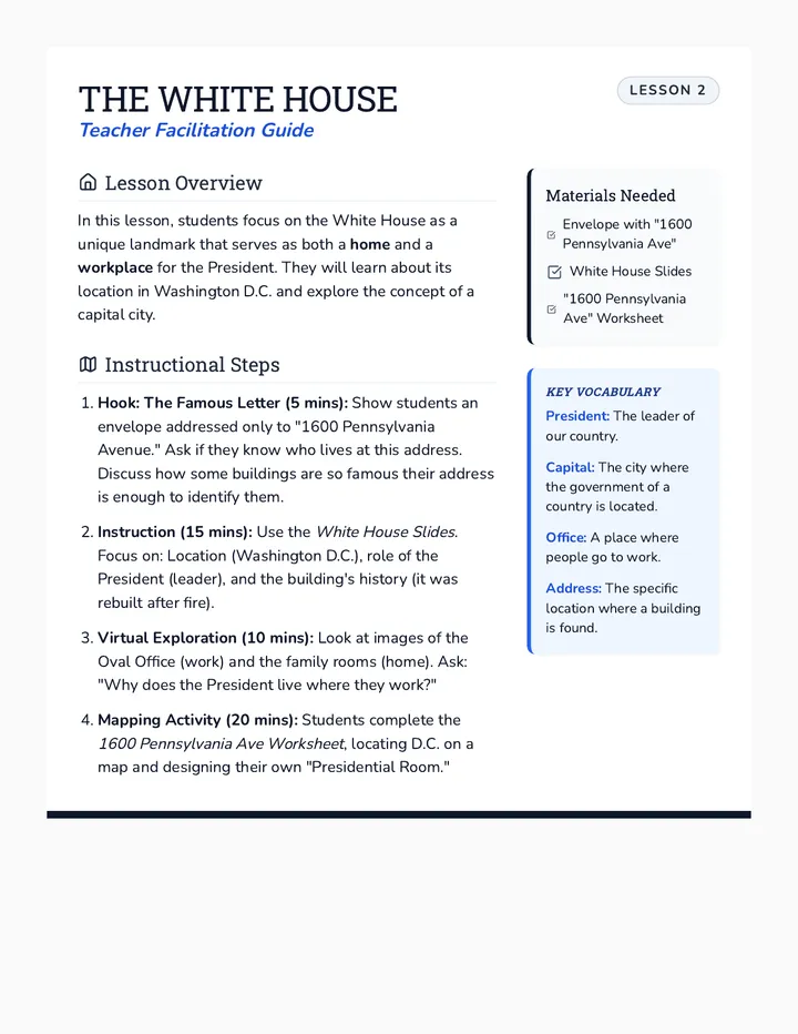 White House Teacher Guide