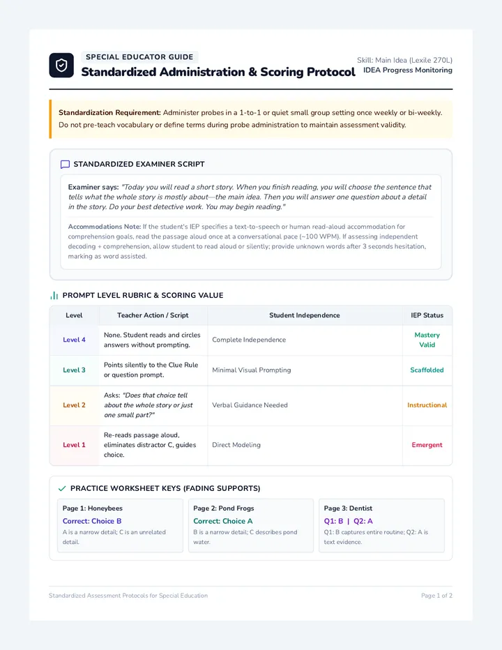 Monitoring Keys Teacher Guide