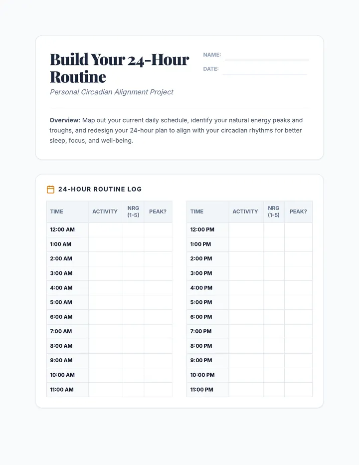Build Your 24-Hour Routine Project