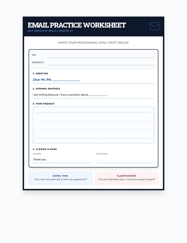 Email Template Builder Worksheet