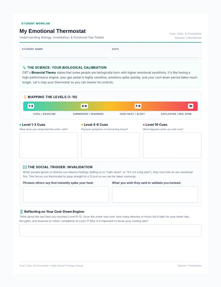 My Emotional Thermostat Worksheet