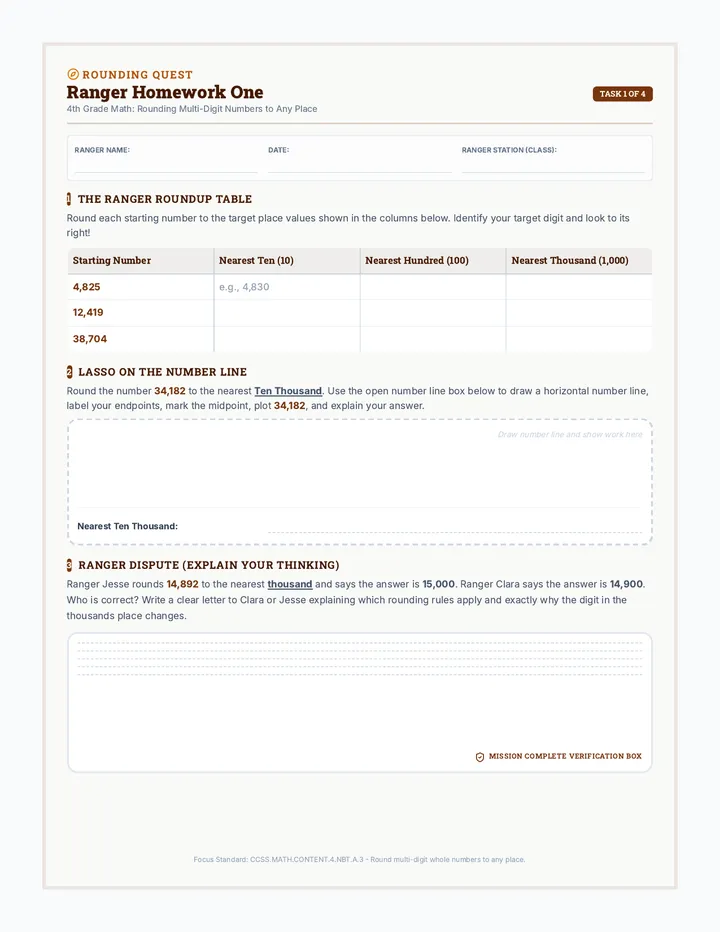 Rounding Quest Homework One