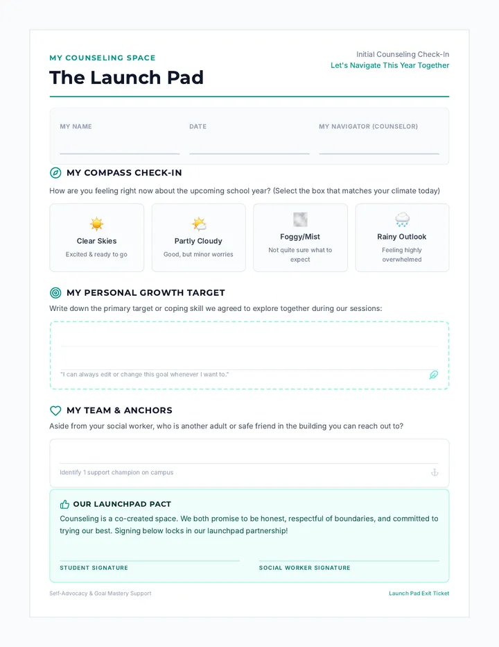 Launch Pad Exit Ticket