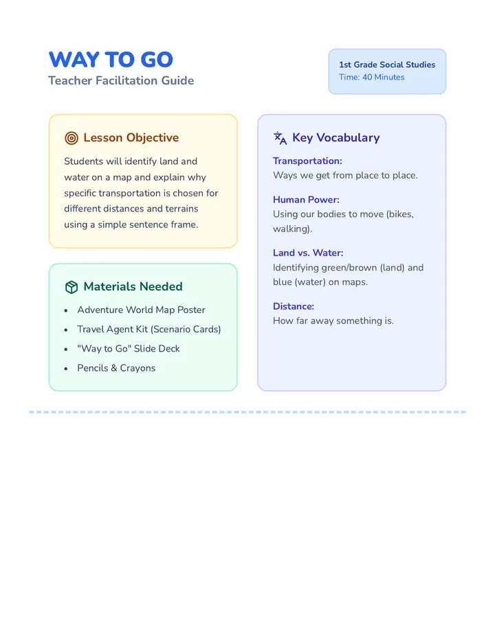 Way to Go Teacher Guide