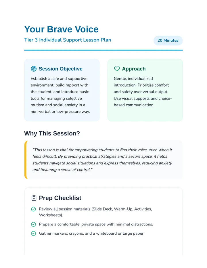 Your Brave Voice Lesson Plan