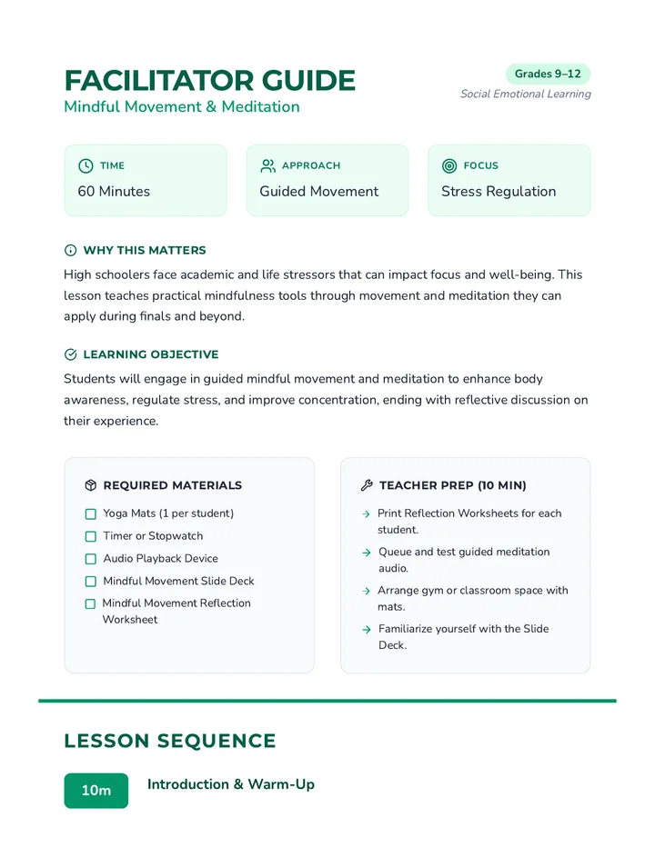 Mindful Movement Facilitator Guide