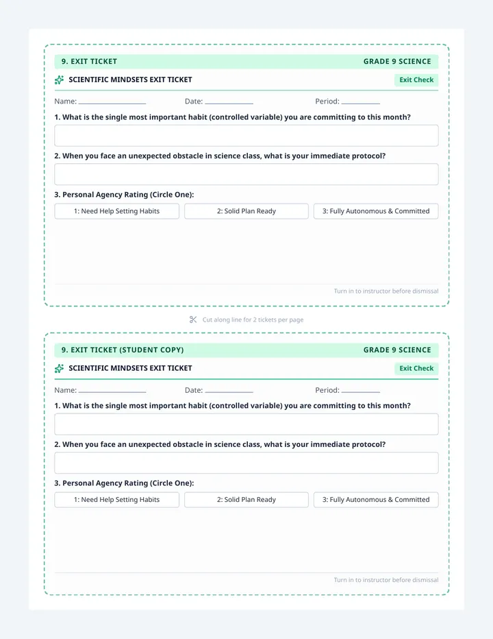 Goal Recognition Exit Ticket