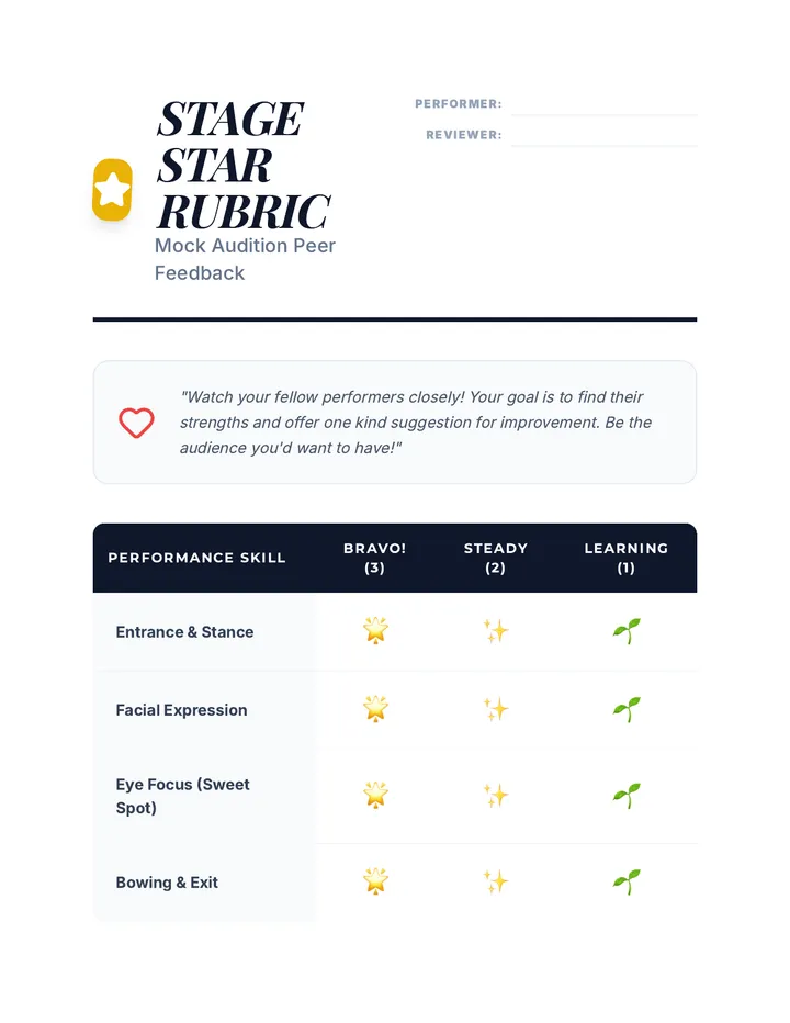 Stage Star Rubric
