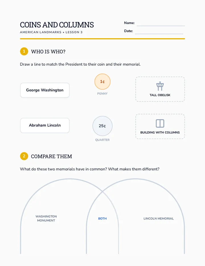 Coins and Columns Worksheet