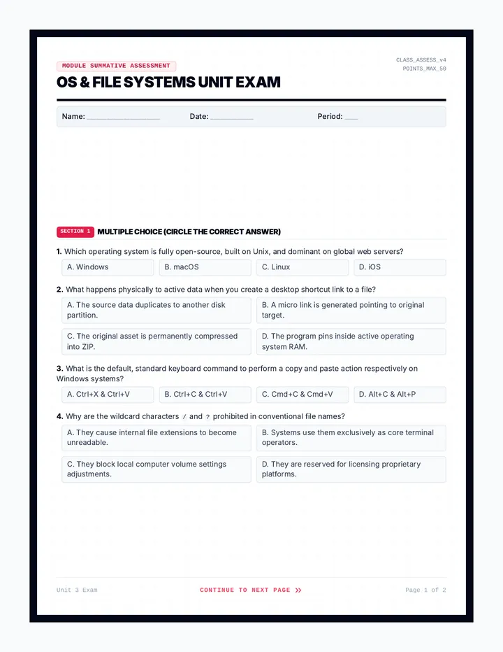 OS and File Systems Exam