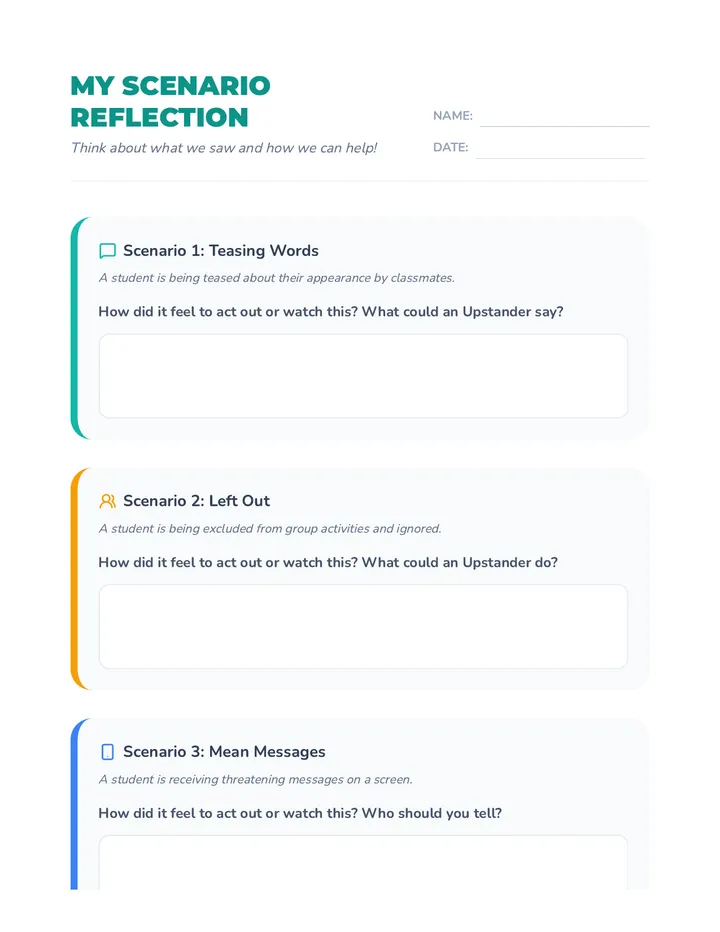 Scenario Reflection Worksheet