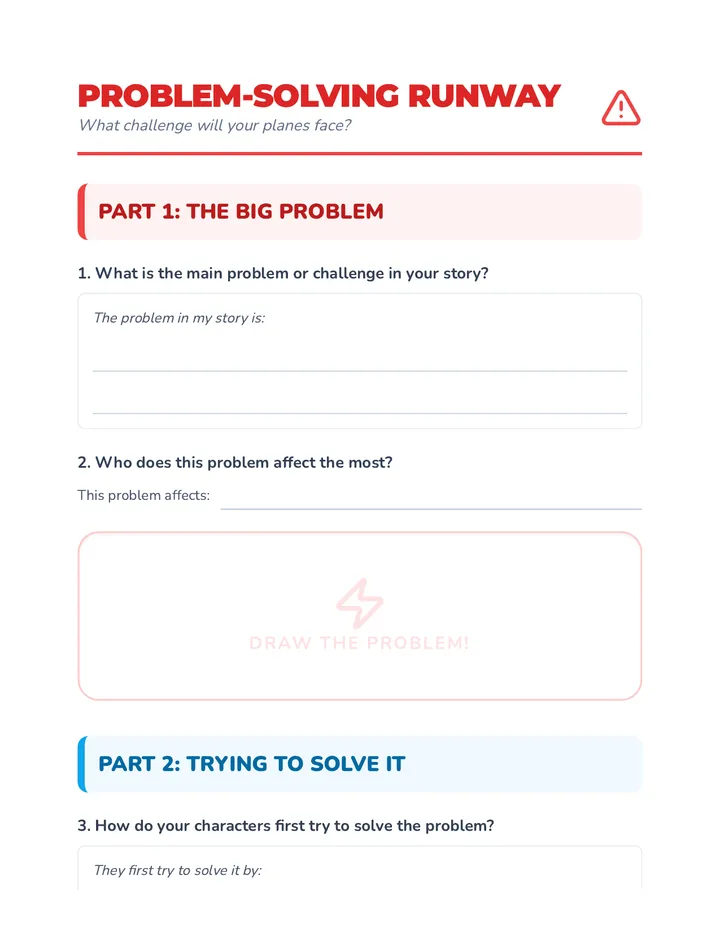 Problem Solving Runway Worksheet