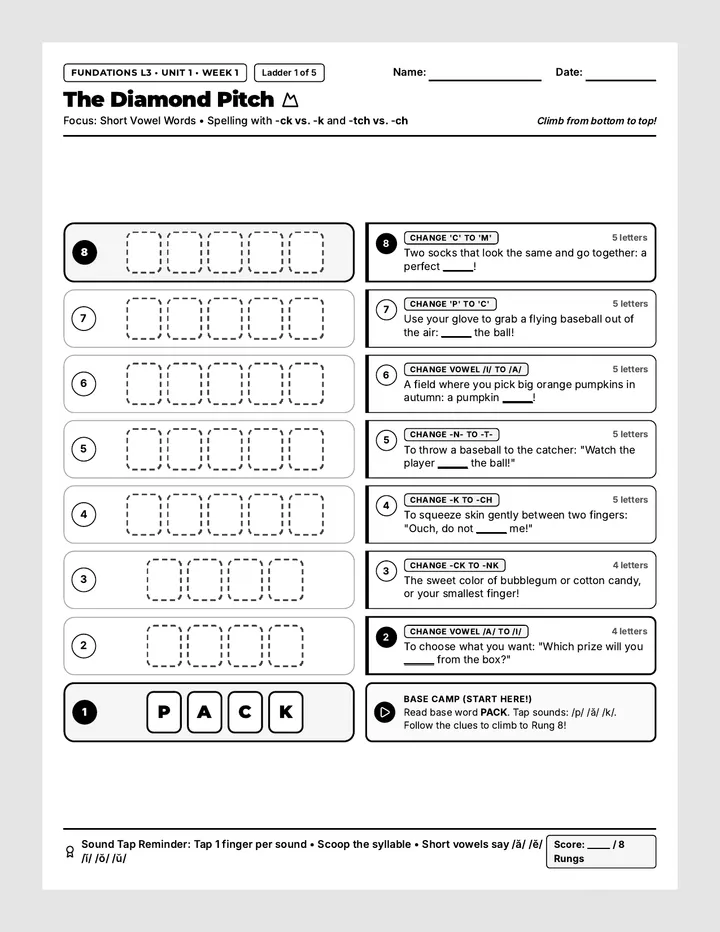 Climbing Rungs Student Packet