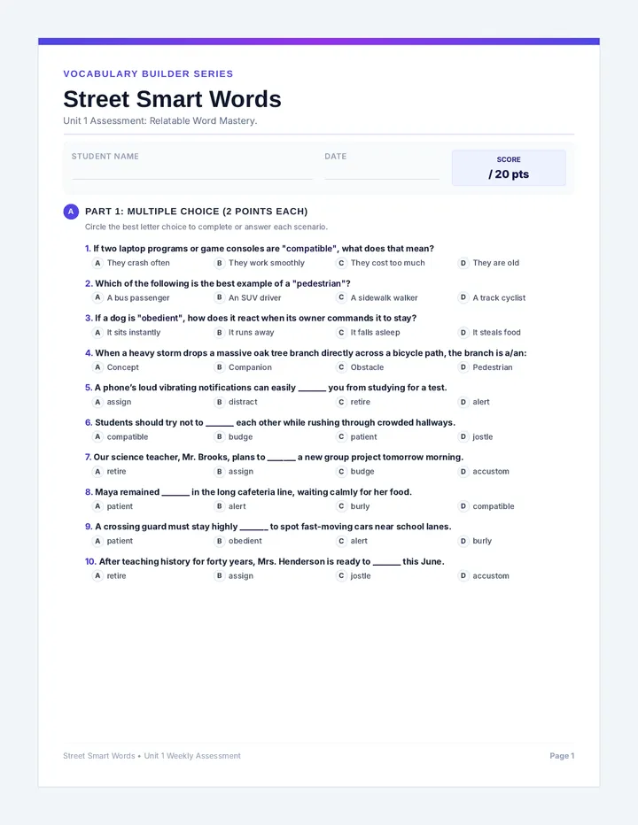 Street Smart Mastery Quiz