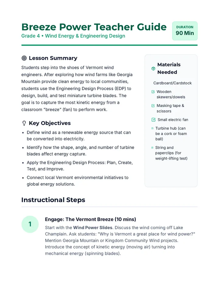 Breeze Power Teacher Guide
