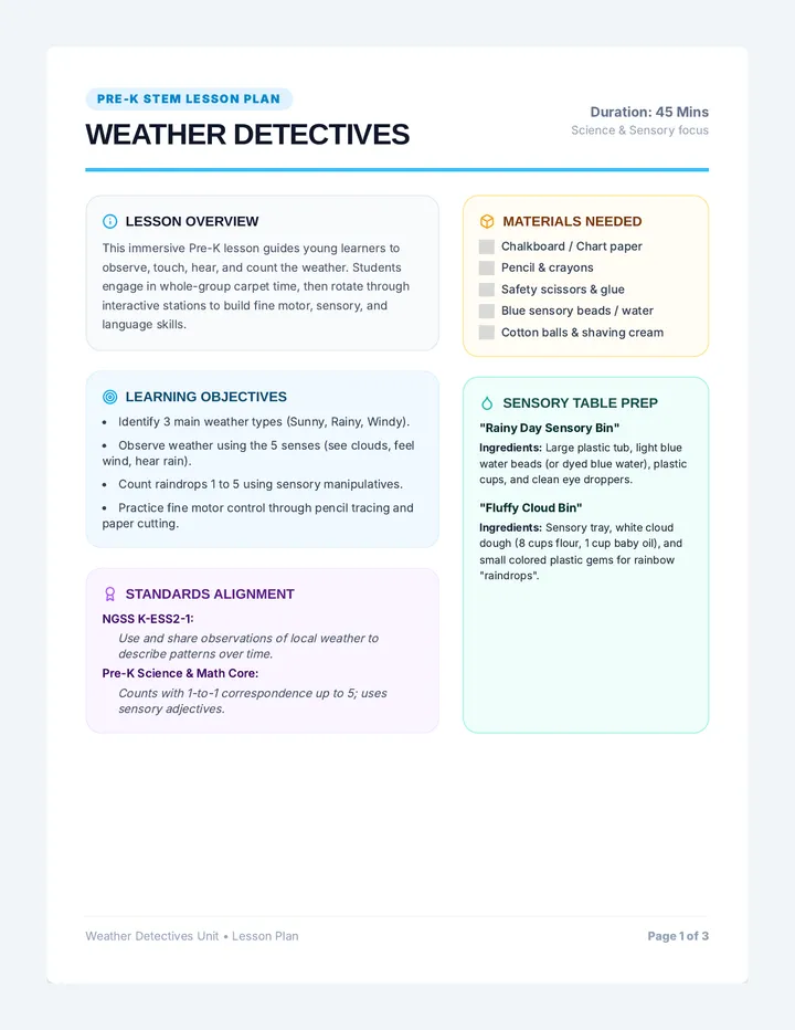 Weather Detectives Lesson Plan
